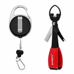Samsfx Fishing Quick Knot Tying Tool 3.7" Large Size 4 In 1 Mono Line Clipper With Measuring Tape Zinger Retractor Combo Measuri