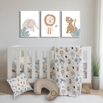 Cot Duvet Bedding Safari Dotty Drawing Set Plainer Beige
