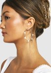 White Enamel Scattered Heart Hoop Earring - Silver
