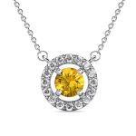 DESTINY Petal November citrine Birthstone Necklace With Swarovski Crystals