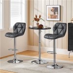 Adjustable Bar Stool And Table Set - Gray