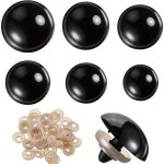 100PCS Safety Eyes 6MM 8MM 10MM 12MM 16MM 20MM 24MM Plastic Black Craft Eyes Teddy Bear Eyes With Gasket Suitable For Diy Puppet