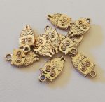 Rose Gold Charms Owls 10PCS