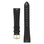 Siena Tuscan Leather Watch Strap In Black - 20MM Silver