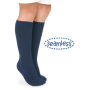Seamless Cotton Knee High Socks - Navy - Medium