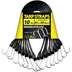 21" Rubber Bungee Cords Heavy Duty Outdoor With 37.8" Max Stretch & Over 176 Lbs Load 100% Epdm Black Bungee Straps With Crimpe