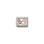 Composable Classic Link Letter L In Rose Gold And Cubic Zirconia