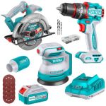 Total Tools - Impact Drill Cir Saw Orbit Sander With 4A Battery & Charger