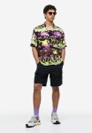 Relaxed Fit Patterned Resort Shirt - Multi Purple