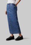 Calvin Klein Trouser Pocket Maxi Skirt - Denim Light