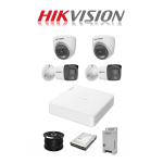Hikvision 4 Smart Hybrid Light Channel System With 2MP Audio Cameras - Full House - Upgrade To 8CH Dvr & Psu With 4 Cameras
