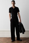 Slim Fit Textured Polo Shirt - Black
