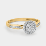 Yellow Gold Diamond Round Halo Ring