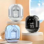 Wireless Earphones Transparent Tws Silicone In-ear Sports Gaming Headphones Hifi Stereo LED Digital Display Birthday christmas b