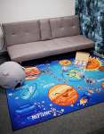 Fine Living Rectangular Crystal Velvet Carpet For Kids - Planetary