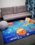Fine Living Rectangular Crystal Velvet Carpet For Kids - Planetary