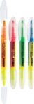 Slimline Highlighters Dual Chisel Tip - Wallet Of 4