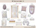Cot Duvet Bedding Nk Pink Gold Flower Set