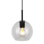 Orb Glass Ball Pendant Black Gold Silver - Satin Silver