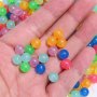 100PCS Luminous Round Loose Spacer Beads Mix Acrylic Glow In The Dark Flashing Beads For Jewelry Making Bracelet