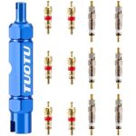 Tuotu Valve Core Remover Tool Kit Bike And Car Repair Kit With Brass Replacement Presta Schrader Valve Core