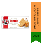 Bakers Tennis Original Coconut Biscuits 200G Iconic Coconut Biscuits For Tea Time Baking & Dessert Bases Crunchy Texture With Cl