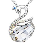 925 Sterling Silver Swan Pendant With 925 Sterling Silver Necklace Embellished With Swarovski Crystals