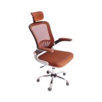 High-back Adjustable Height Mesh Office Chair With Headrest 8833H Brown
