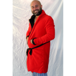 Robe Red And Black With Hoodie