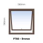 Aluminium Window Bronze Top Hung PT66 1 Vent W600MM X H600MM