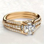 Elegant Promise Ring 18K Gold Plated Paved Shining Zirconia Engagement Wedding Ring Dupes Luxury Jewelry Perfect Gift For Fema