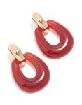 Goldair Gold & Red Acrylic Doorknocker Drop Earrings