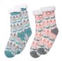 Fluffy Thermal Sherpa Indoor Slipper Socks - Set Of 2