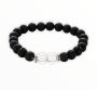 Lava Stone Bracelet With 2 Clear Stones