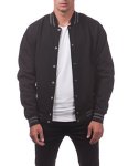 Pro Club Men's Varsity Fleece Baseball Jacket Black black 4X-LARGE