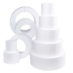 Silverlake 5-TIER Round Cake Dummy Set - Nesting 4" H X 4 6 8 10 & 12" Dia Discs For Styrofoam Baking Display Projects