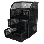 M850 Wire Mesh 3-DRAWER MINI Desktop Organizer - Black