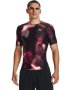 Men's Ua Iso-chill Compression Printed Short Sleeve - Black / Md