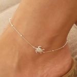 Tara-ann 925 Sterling Silver Turtle Ankle Chain Size 20.8CM Adjustable