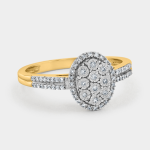 Yellow Gold 0.15CT Diamond Oval Cluster Ring