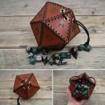 Pu Leather Dice Bag Polygonal Dice Storage Box Reinforced Drawstring Dice Bag For Daily Working Wearing Gift Idea