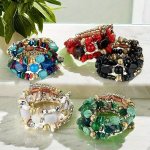 Colorful Ethnic Style Natural Stone Beaded Multilayer Bangle For Men women Birthday Memorial Valentine's Day Gift
