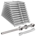 Blika 120 Pack Cable Railing Swage Threaded Stud Tension End Fitting Terminal For 1 8" Deck Cable Railing T316 Stainless Steel C