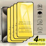 4PCS 9D Tempered Glass Screen Protector For Iphone 15 Pro MAX 15 PRO 14 Pro MAX 13 Pro MAX 15 14 13 12 11 X XR XS Max 9H Hardnes