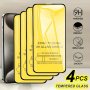 4PCS 9D Tempered Glass Screen Protector For Iphone 15 Pro MAX/15 PRO/14 Pro MAX/13 Pro MAX/15/14/13/12/11/X/XR/XS Max 9H Hardness