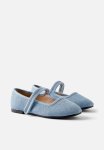 Cotton On Olivia Ballet Flat - Washed Denim square Toe