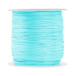 Mandala Crafts Nylon Satin Cord For Jewelry Making - 0.8MM 109 Yards Nylon Aqua Strings Rattail Chinese Knotting Cord For Bracel