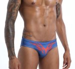 Dark Blue Briefs With Tribal Print And Rainbow Flag