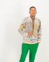 Mens Bandana Print Mesh Bomber Jacket - L