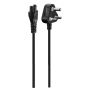 Power Cable 3 Pin Clover To Type-m 1.8M 2.5A - Black